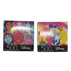 Disney Puzzles 500 Pieces Small Minnie Mouse‎ Villians Colorful Cartoon Sealed
